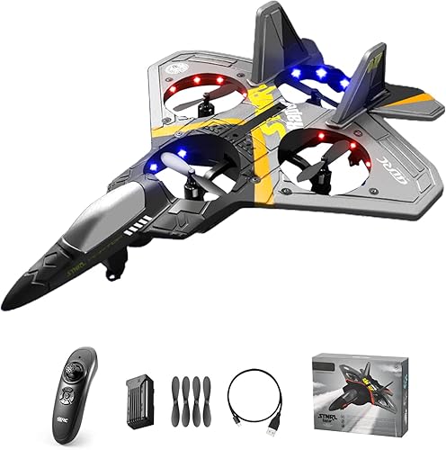 Miniatura 1 de CYCUFF Avión de control remoto avión de control remoto de 24 GHz 4 canales aviones a control remoto con luz LED avión a control remoto fácil de