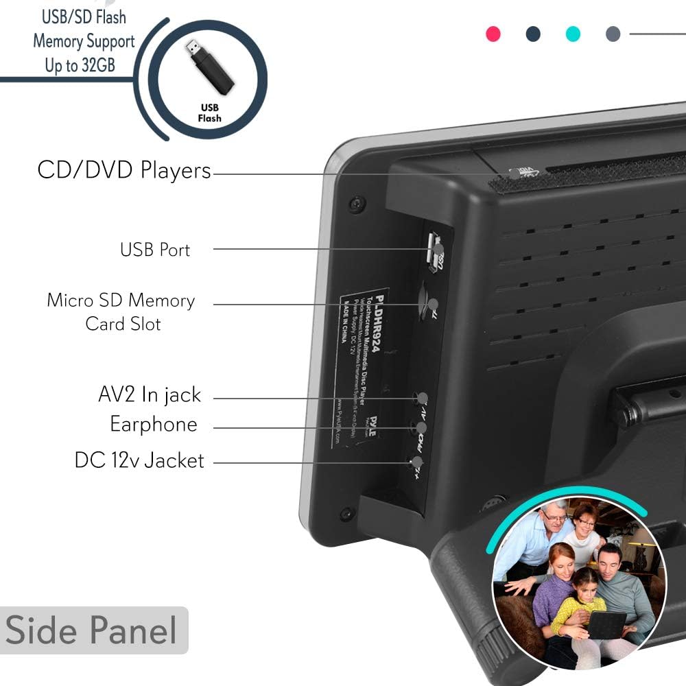 70% оƒƒ Dіѕсоunt Car Headrest Mount DVD Monitor - 9.4 Inch Vehicle DVD Video Player,USB TF Card AV Input | Headphone Output, Touch Digital Screen, Easy Mounting Brackets Included - Pyle PLDHR924
