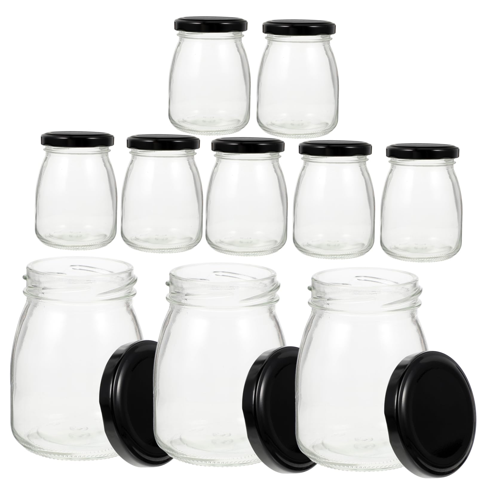 Cabilock 10 Marmeladengläser aus Glas und Metall 200ml 10 Stück Dicht Verschließbar für Honig Müsli Dessert und Tischdekoration