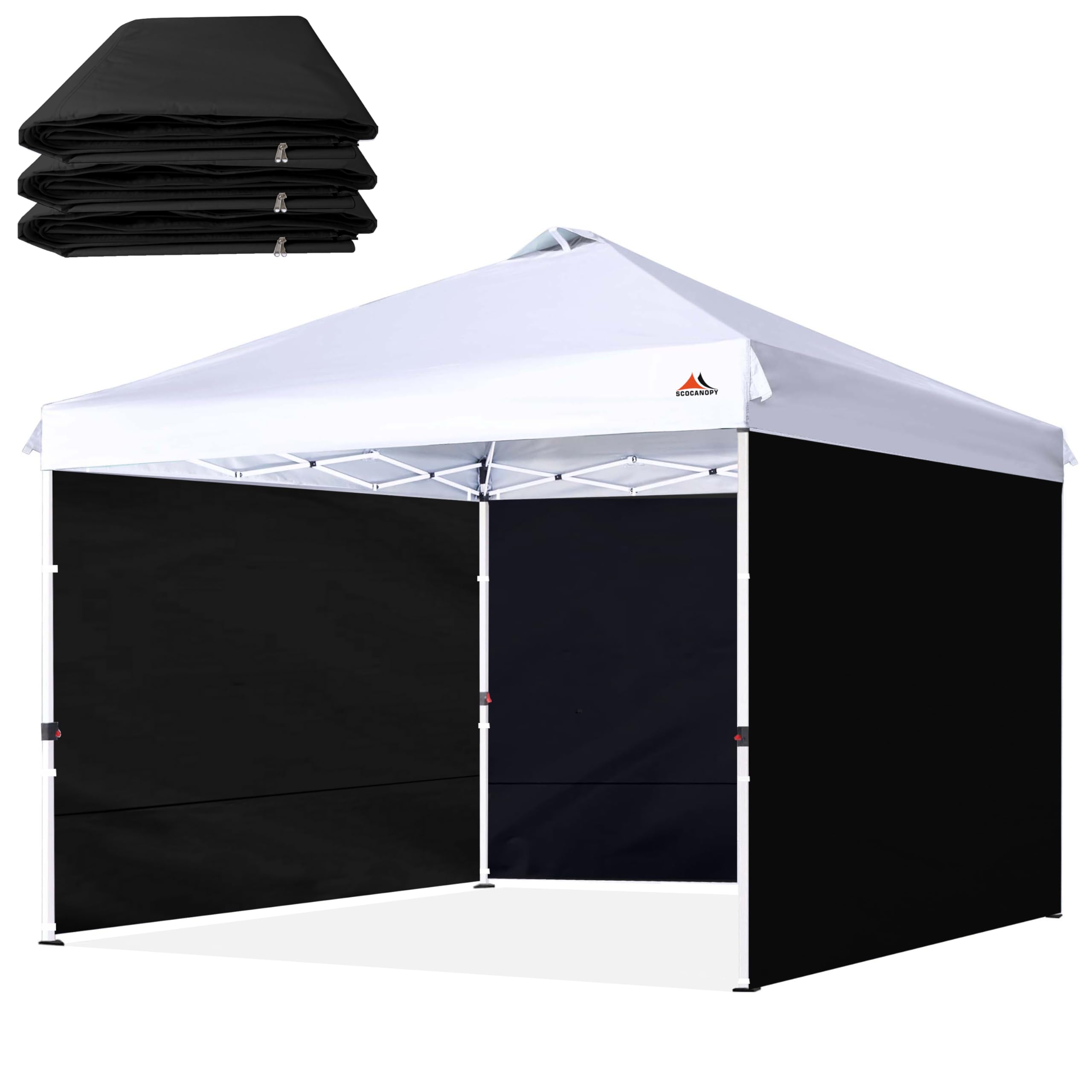SCOCANOPY SunWall for 12x12 Pop Up Canopy Frame, 3 Pack SideWall Only (12X12, Black)