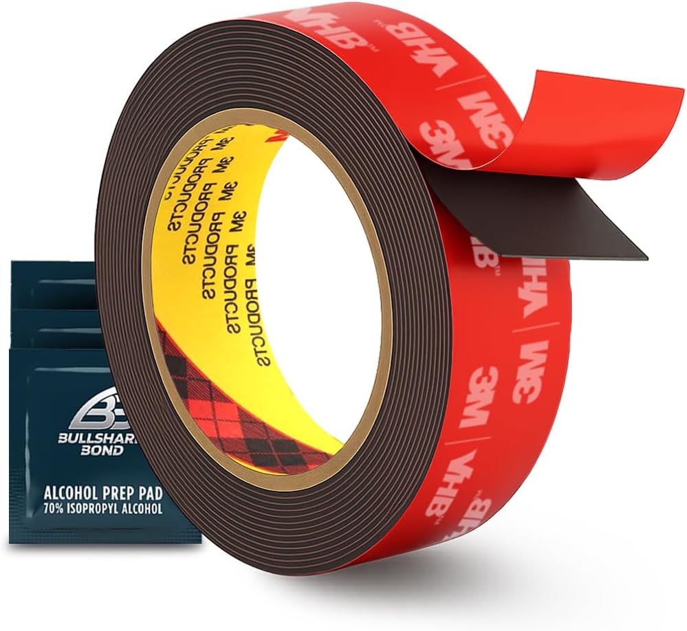 Bullshark Bond (1 Pack) 3M 1 Inch Width 15 Ft Length VHB 5952 Black Heavy Duty Multipurpose Double Sided Tape