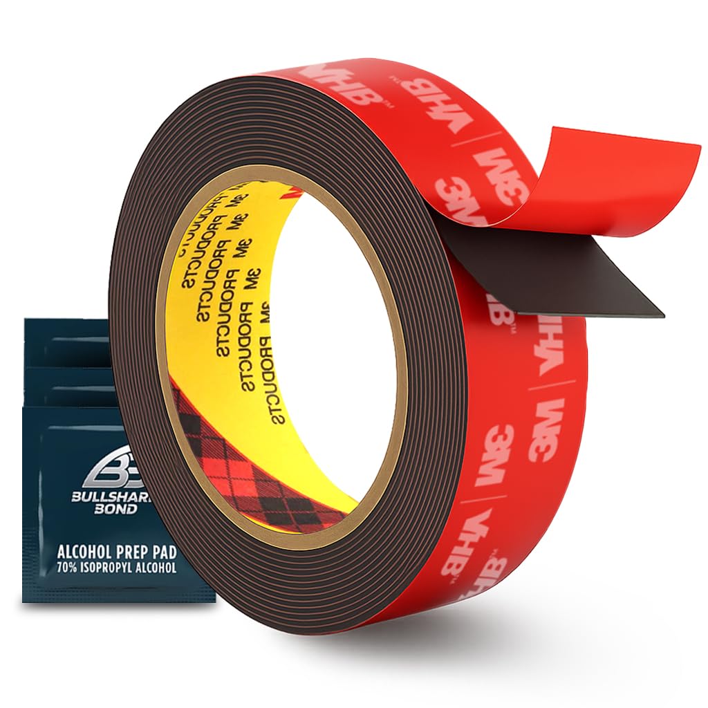 Bullshark Bond (1 Pack) 3M 1 Inch Width 15 Ft Length VHB 5952 Black Heavy Duty Multipurpose Double Sided Tape