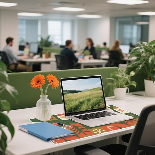 Miniatura 5 de Retro Red House Mouse Pad Large Gaming Desk Pad with Non- Slip Rubber Base Smooth Face Desk Accessories Pads Work Mat Office Decorations for School