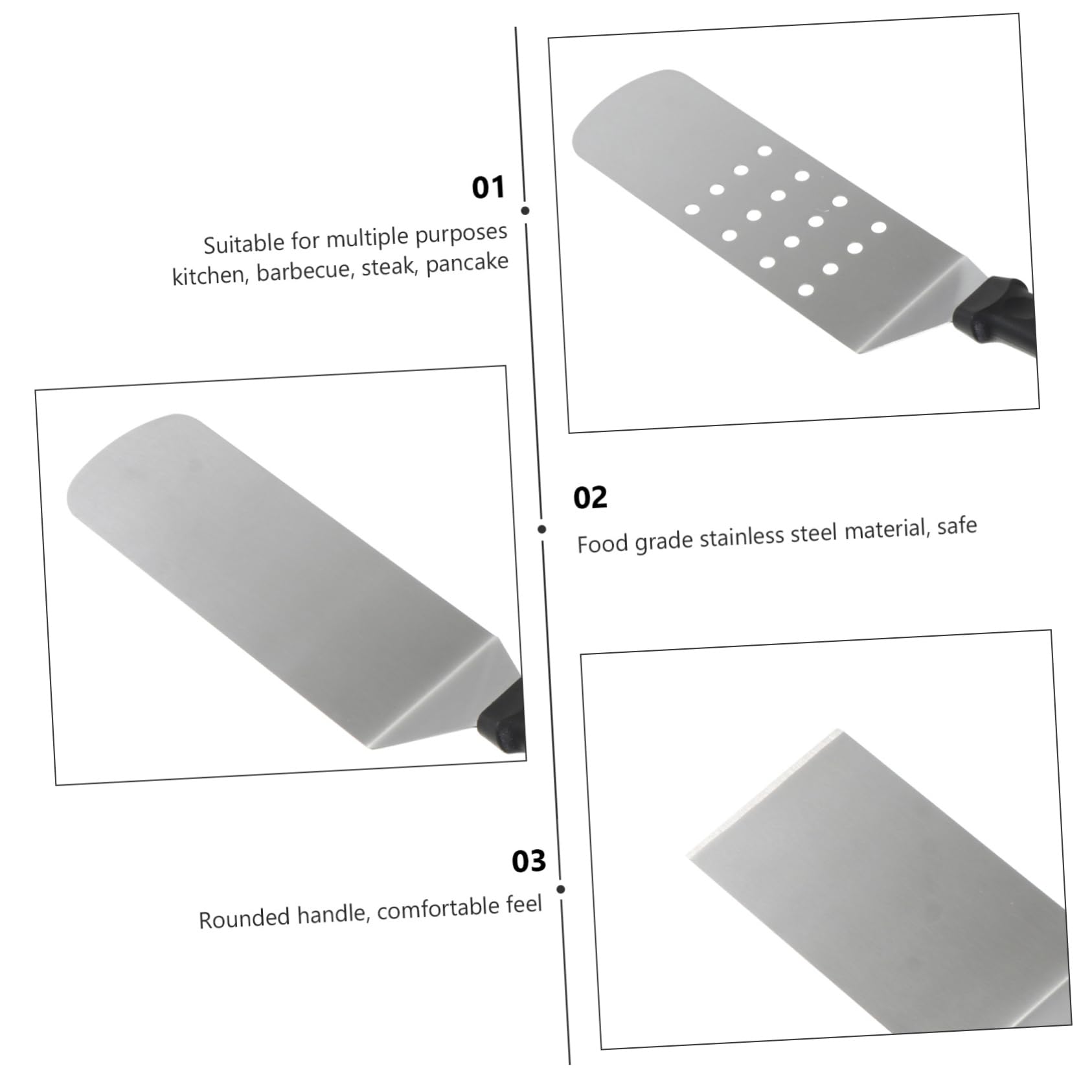 Zerodeko 5pezzi Pala per Pizza in Acciaio Inox Leggero Accessorio per Forno Manico in Antiscivolo Resistente al Calore per Cottura Pizza e Pane