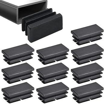 Lamellar Plugs for Rectangular Pipes 40 x 20 mm Pipe Covers Made of High-Quality Polyethylene Plastic Caps Sliders Plugs End Plugs Pipe Plugs Rectangular Pack of 10