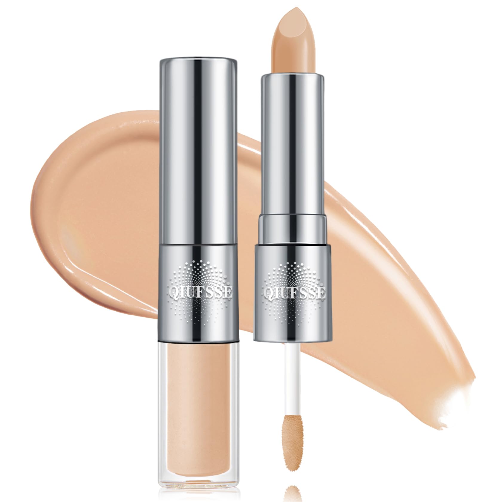 Double-ended Cream Concealer Stick & Liquid Concealer,02 Beige