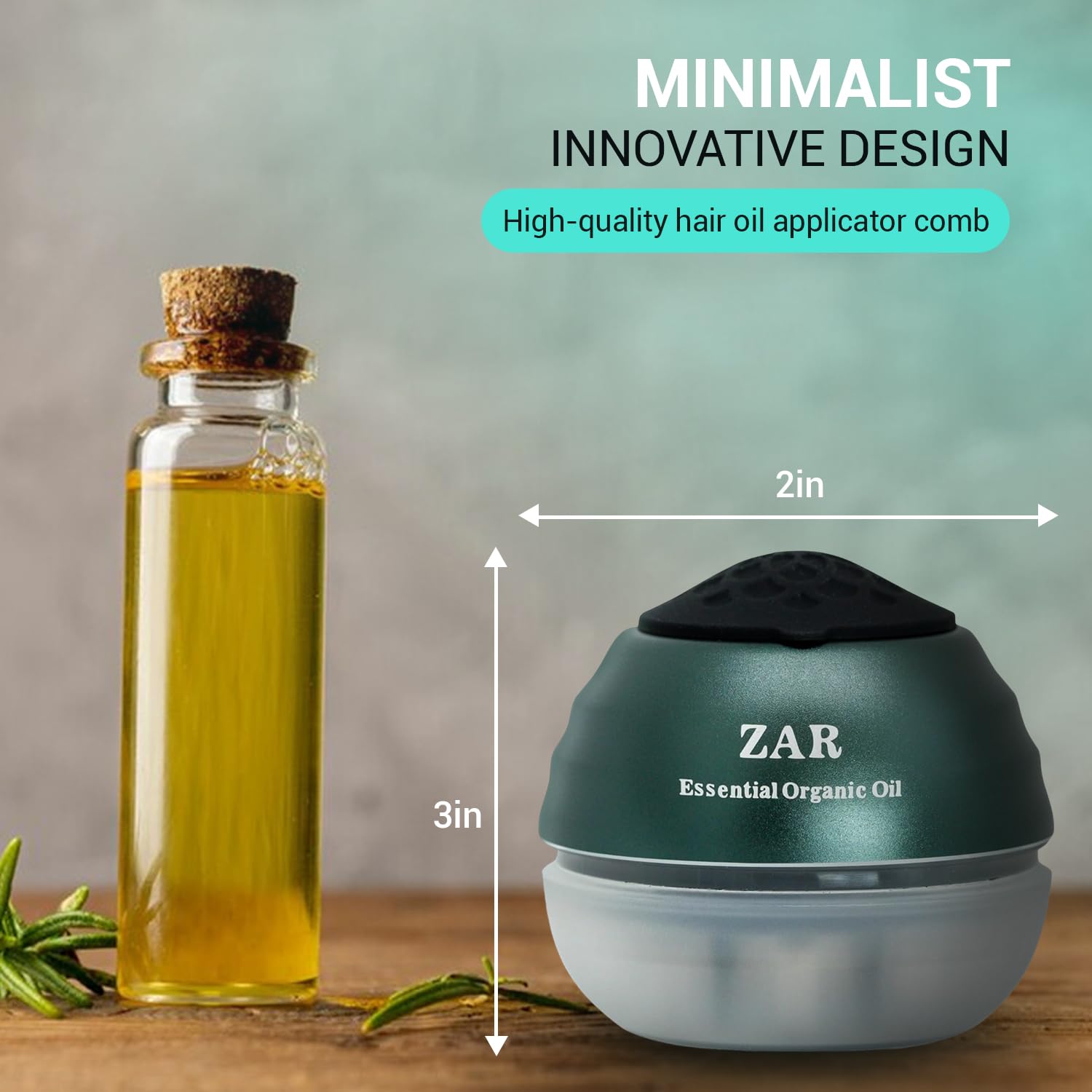 Zar Hair Oil Applicator Comb And Scalp Oil Applicator, 2 In 1 Hair Scalp Massager Brush For Hair Growth, Minoxidil Applicator Tool For All Hair Types, Refillable 30ml Reservoir