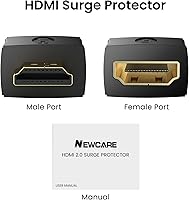 Vista 6 de NEWCARE Protector de sobretensiones HDMI, mini portátil HDMI 2.0 protector para ESD y protección contra sobretensiones, soporte HDCP 4K 60Hz