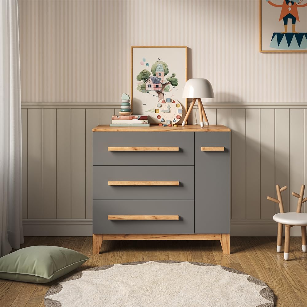 VitaliSpa Fasciatoio Malia Grigio Artisan 98 x 98 cm con cassetti
