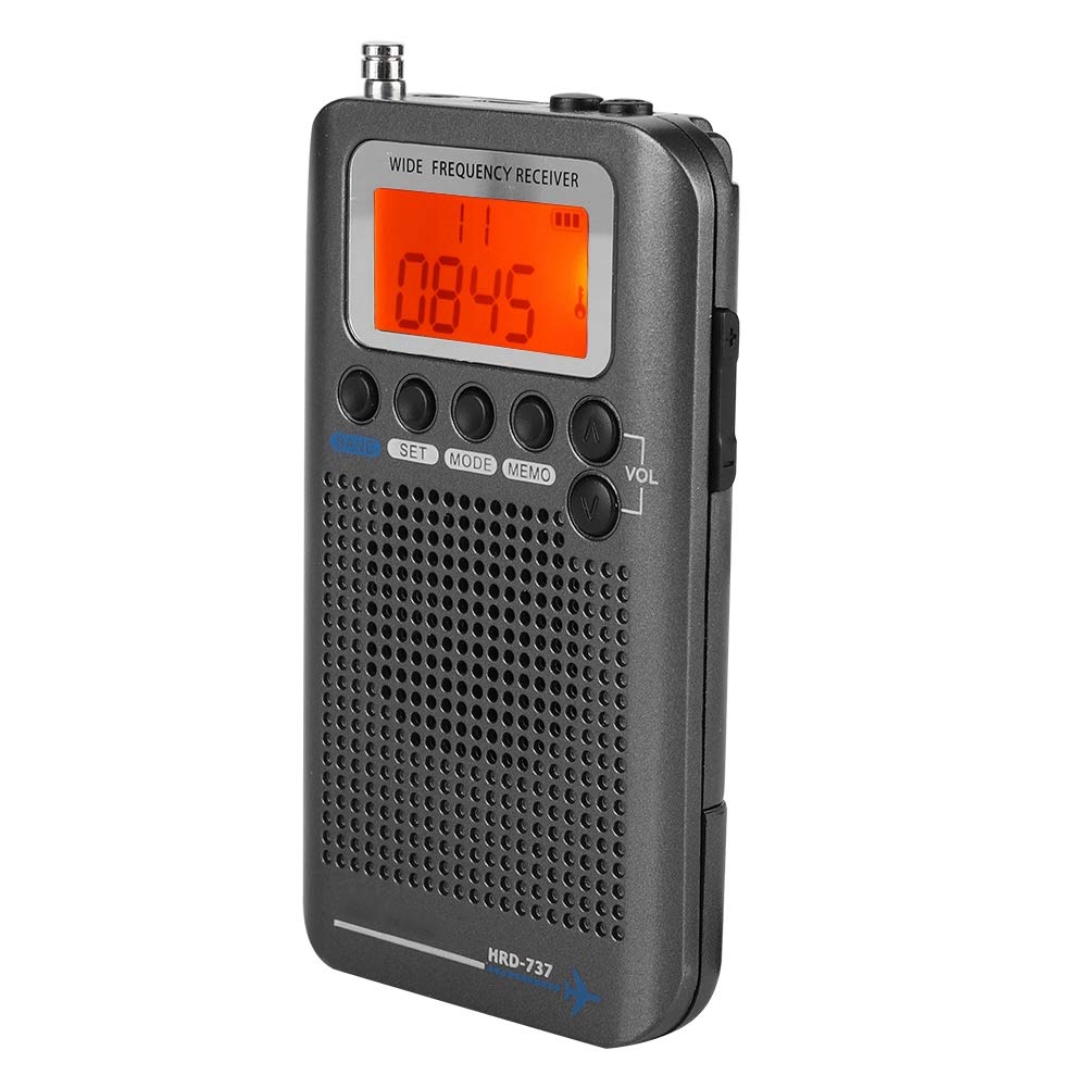 Digital Portable Radio, Aircraft Band Radio Receiver, Four Search Mode, Store 50 Radio Stations in Each Band(黑色)-image-9