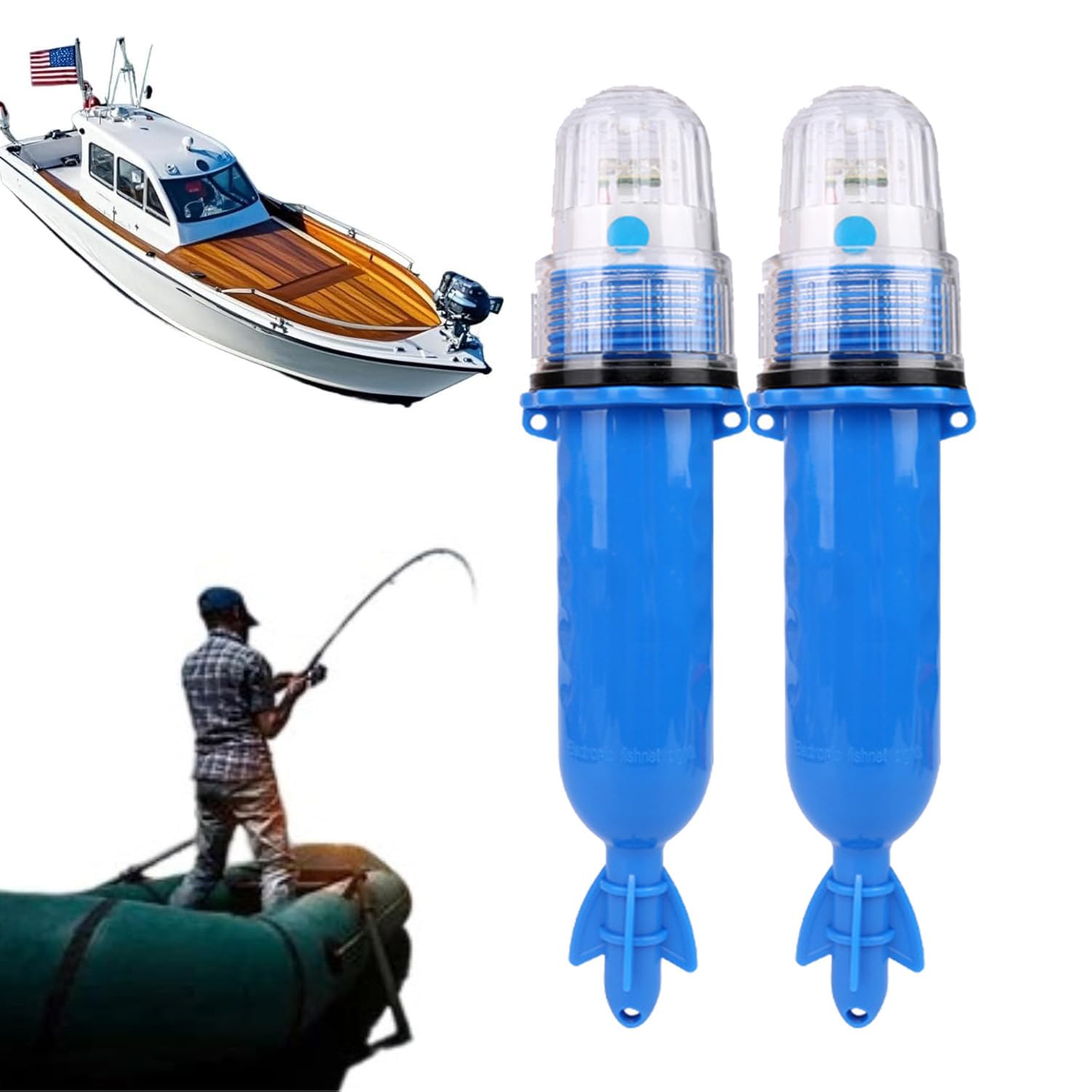 Boat Flares,Visual Distress Signals for Boating,Boat Flares Coast Guard Approved Marine,Intelligent Light Waterproof Emergency Flares for Fishing Nets,Buoys (Blue,2PC)