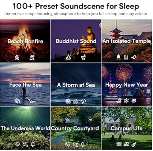 White Noise Sound Machines For Adults Sleeping, 300+ Soothing Smart Sounds Machines With Adjustable Night Lights For Baby, Hotmoon Mona Sound Machine Memory Function 3.5Mm Headphone Jack Plug-In. #TOP3