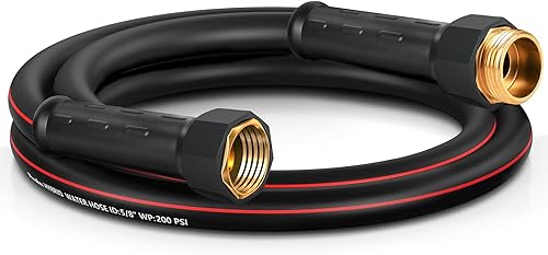 Miniatura 12 de Manguera de jardín corta de 10 pies x 5/8 pulgadas, no expandible, resistente, flexible, de alta calidad, sin torceduras, a prueba de fugas, Negro