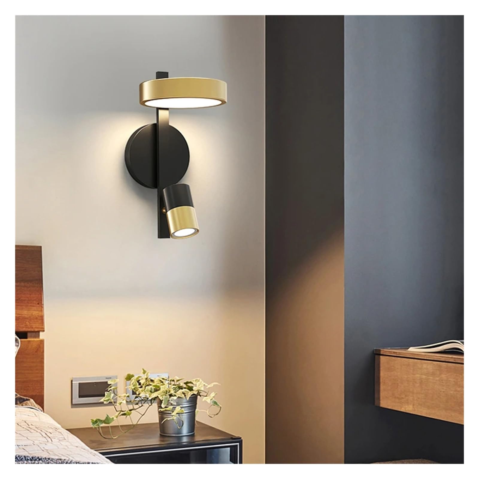 HXYSXHJUO Modern Bedroom Bedside Wall Lamp with Spotlight Minimalist Interior Sconces Luxury Home Decoration Read LED Light Lighting, Pendant