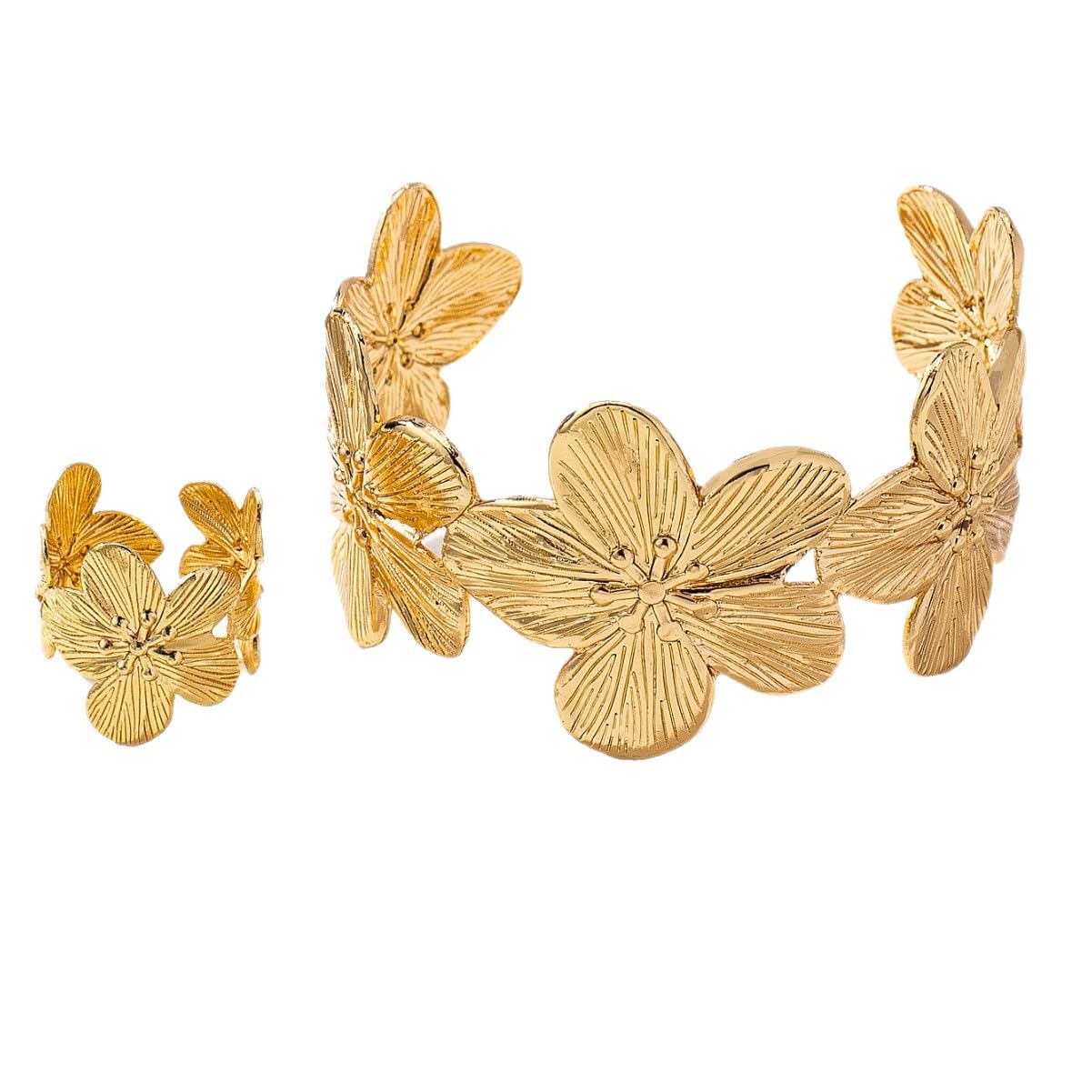 shining diva fashion Latest Stylish Gold Plated Floral Ring Bracelet for Women and Girls (16848b)-picture-42