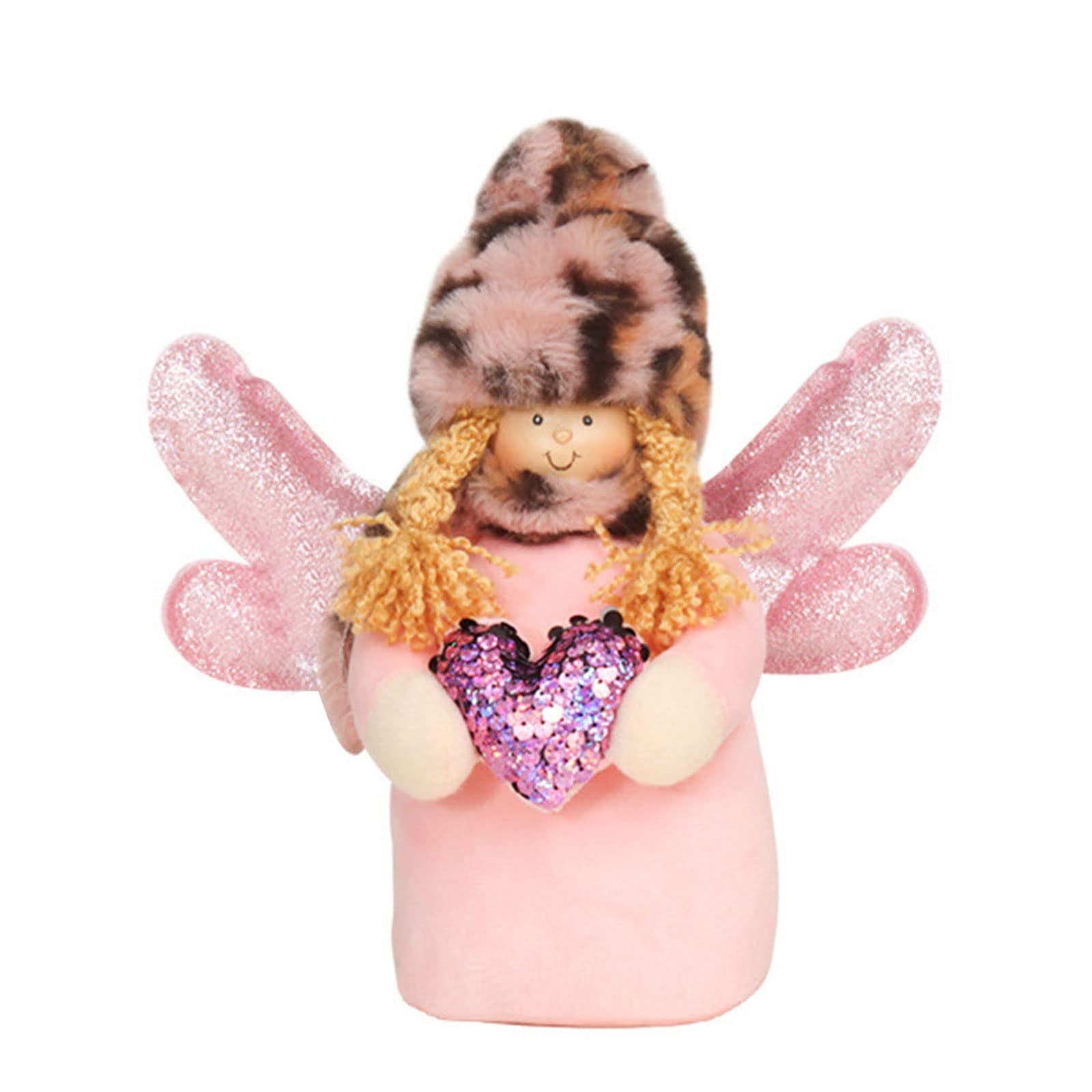 Kalttoy B Angel Christmas Ornaments Lovely Plush Angel For Doll Desktop Ornaments For Christmas Elves Decorations Present Doll Soft