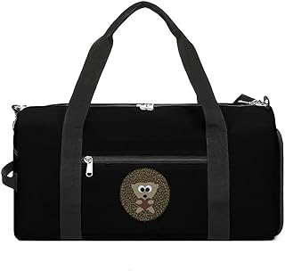 Hedgehugs - Bolsa de viaje para gimnasio, impermeable, con compartimento para zapatos, color marrón