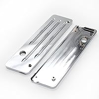 Vista 2 de Cubiertas de cierre de alforja de palanquilla de aluminio cromado con corte mecanizado CNC compatibles con modelos Touring H-D FLH FLT 1993-2013