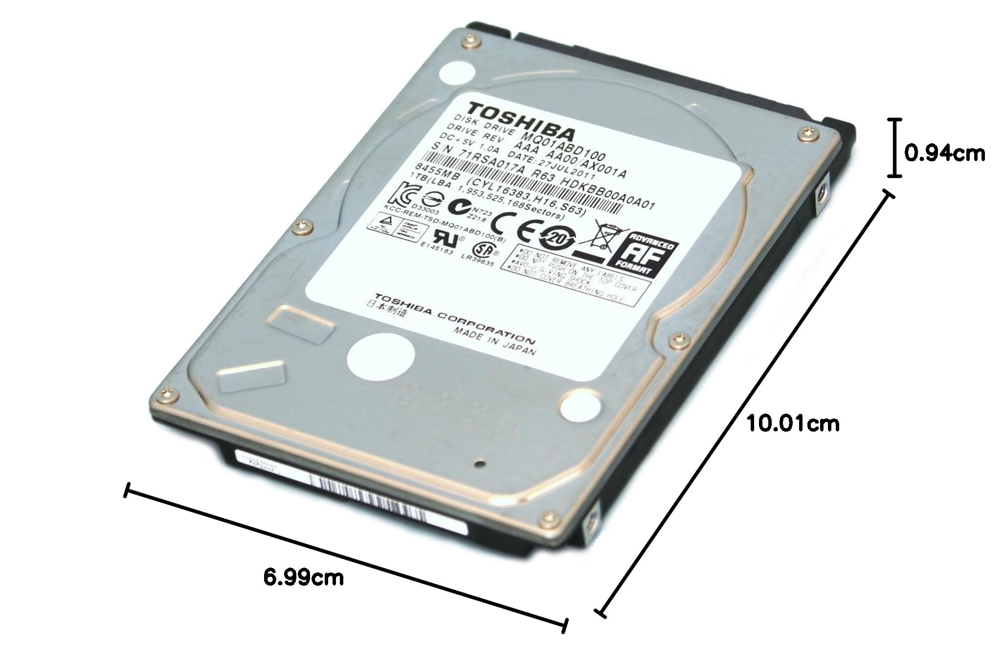 Disco rígido interno para notebook Toshiba MQ01ABD032 320 GB 5400