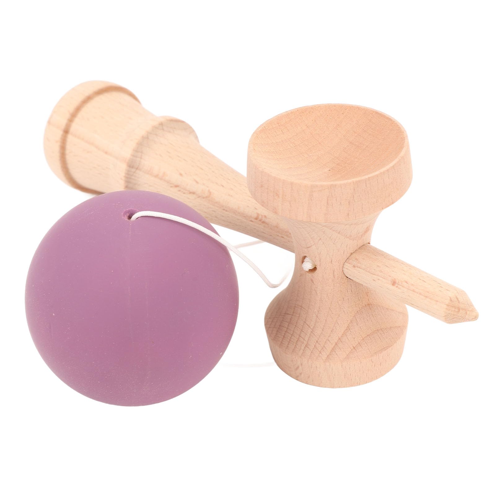 Eujgoov Kendama de Beech Madera, con Cuerda para Juegos Grupales Fiestas de Cumpleaños (Morado)
