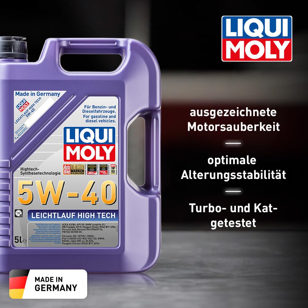 LIQUI MOLY Leichtlauf High Tech 5W-40 5 L Synthesetechnologie Motoröl