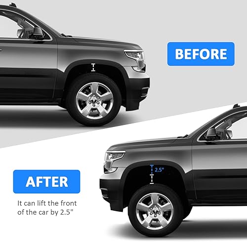Miniatura 6 de Wsays Kit de elevación de nivelación delantera de 2.5 pulgadas, espaciador compatible con Chevy Silverado Fit GMC Sierra GM 1500 LM 2007-2024