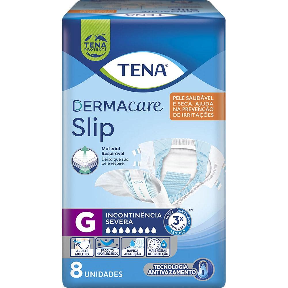Fralda Geriátrica Tena Slip Dermacare G 8 Unidades