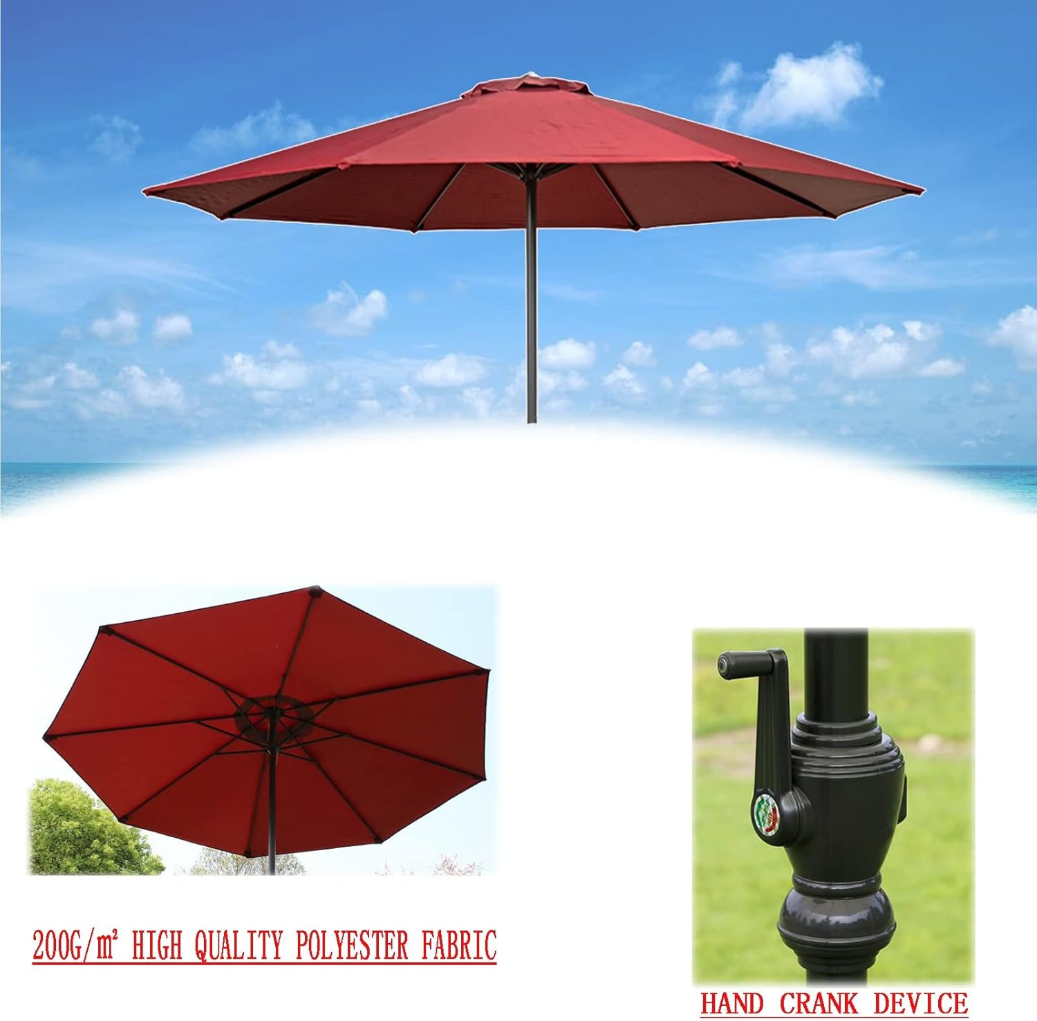 ガーデンパラソル ビーチパラソル 日除け ブラウン ガーデンパラソル