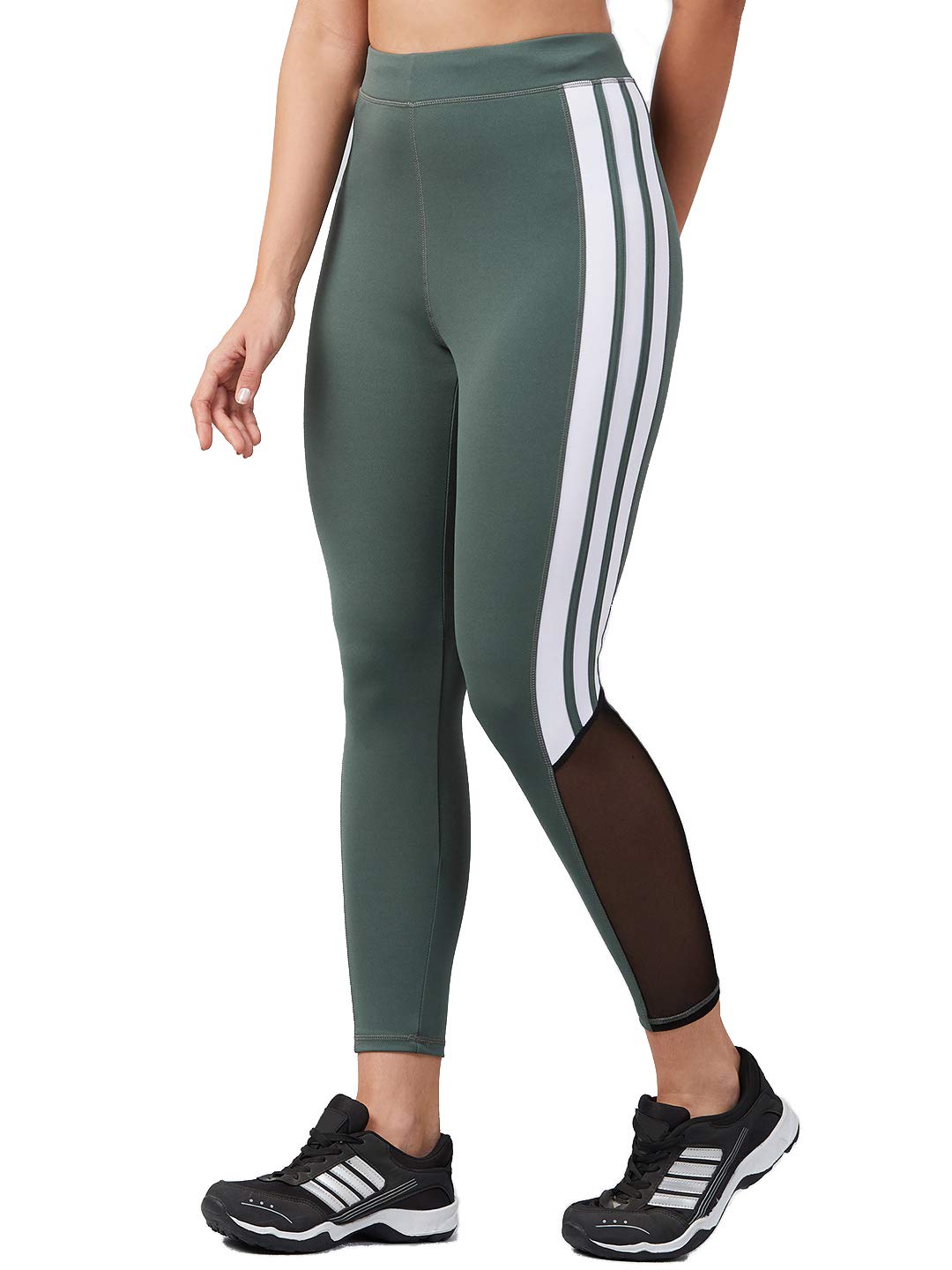 BLINKINWomen's Gym Wear Skinny Tights | Track Pants With Mesh Insert : Ideal For Active Wear, Yoga & Workout - The Ultimate Gym Pants For Women & Girls(1707)