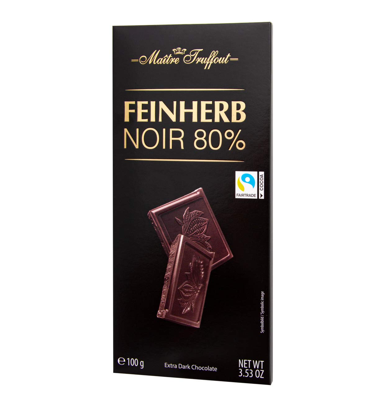 14 tabletas de Maître Truffout Chocolate 100gr Negro Amargo 80% Cacao Fairtrade(14x100gr) Feinherb