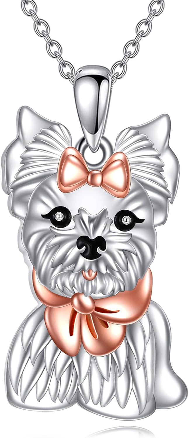 VONALA フレンチブルドッグ キツネマケモノネックレス 925スターリングシルバー かわいいアニマルハートペンダント ジュエリーギフト 女性向け， 20mm， スターリングシルバー， キュービック