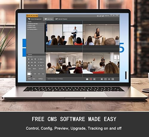 Miniatura 7 de AVKANS Cámara PTZ NDI 4K, cámara PTZ HDMI SDI con seguimiento automático AI y transmisión en vivo IP para eventos de adoración de la iglesia, Cámara