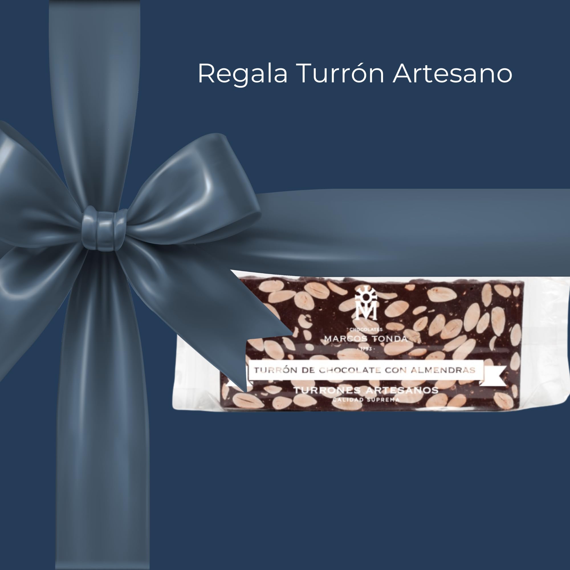 Chocolates Marcos Tonda - Pack De 5 Turron De Chocolate Con Leche Y Almendras | Turron Duro Con Chocolate Con Almendras | Caja De Chocolates Para Regalar | Chocolat Originales Para Regalar