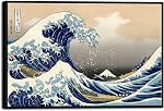 Wieco Art Great Wave of Kanagawa Katsushika Hokusai Giclee Canvas Imprimes Mur Art Abstract Seascape Pictures Peintures pour le salon Accueil Décorations Grande Moderne Artwork de la mer ajourée et encadrée