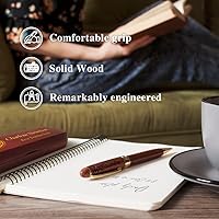 Vista 4 de Juego de bolígrafo y estuche de madera de arce grabado personalizado y palisandro (palisandro)