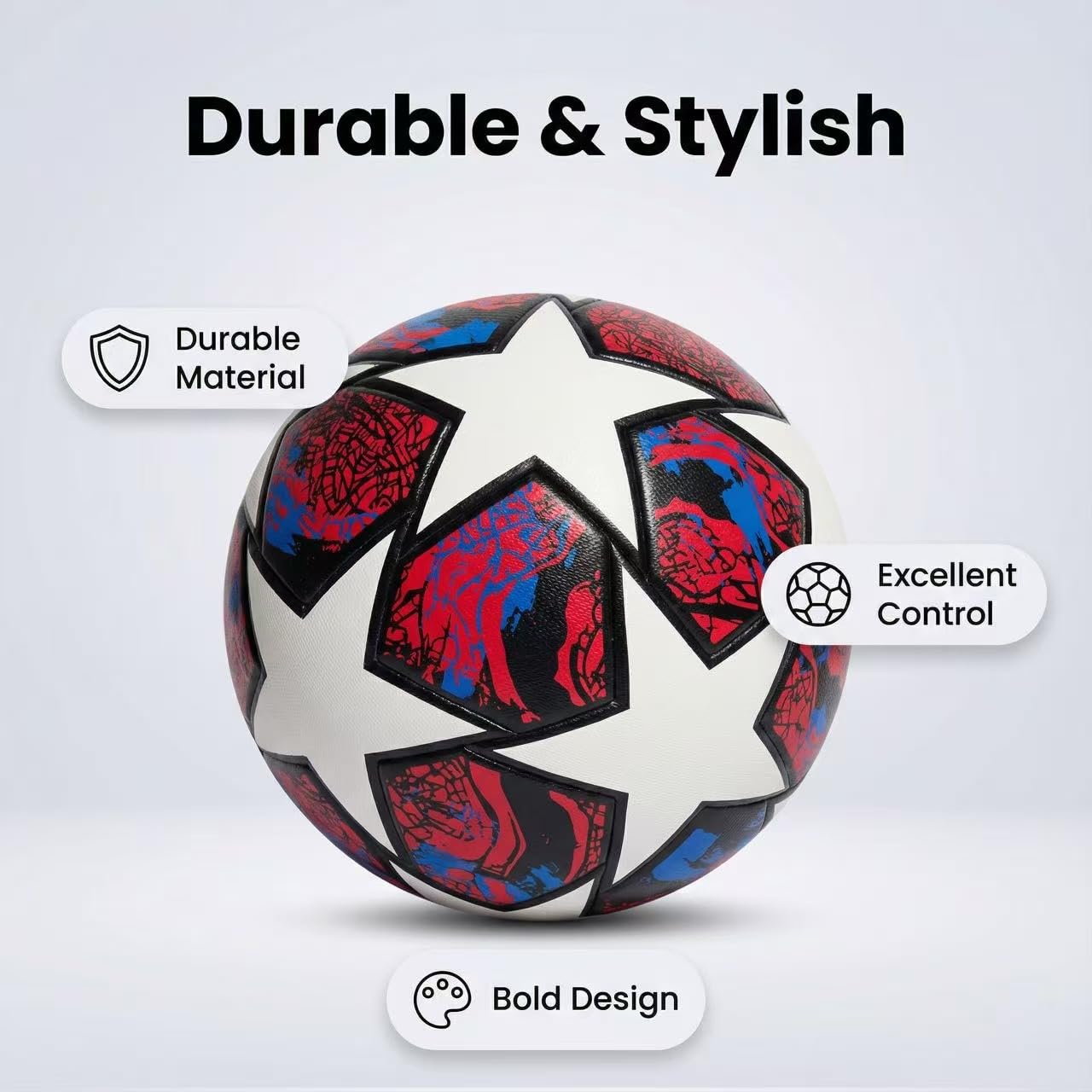 Liga Fußball, Geburtstagsgeschenk Nr. 5 Fußball, nahtlose Nähte für Haltbarkeit, wasserdichtes PU-Leder, inklusive Pumpe und Ballnadel-Netz-Aufbewahrungstasche für einfaches Tragen