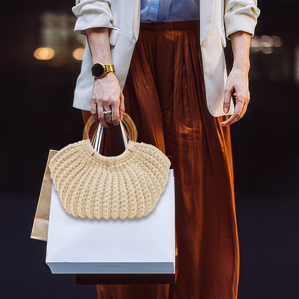 ACRNIGHEET Kit de bolsa de ganchillo para adultos, kit de bolsa de ganchillo para principiantes, kit de ganchillo para principiantes, kit de iniciación de bolsa de ganchillo bohemio con guía de video