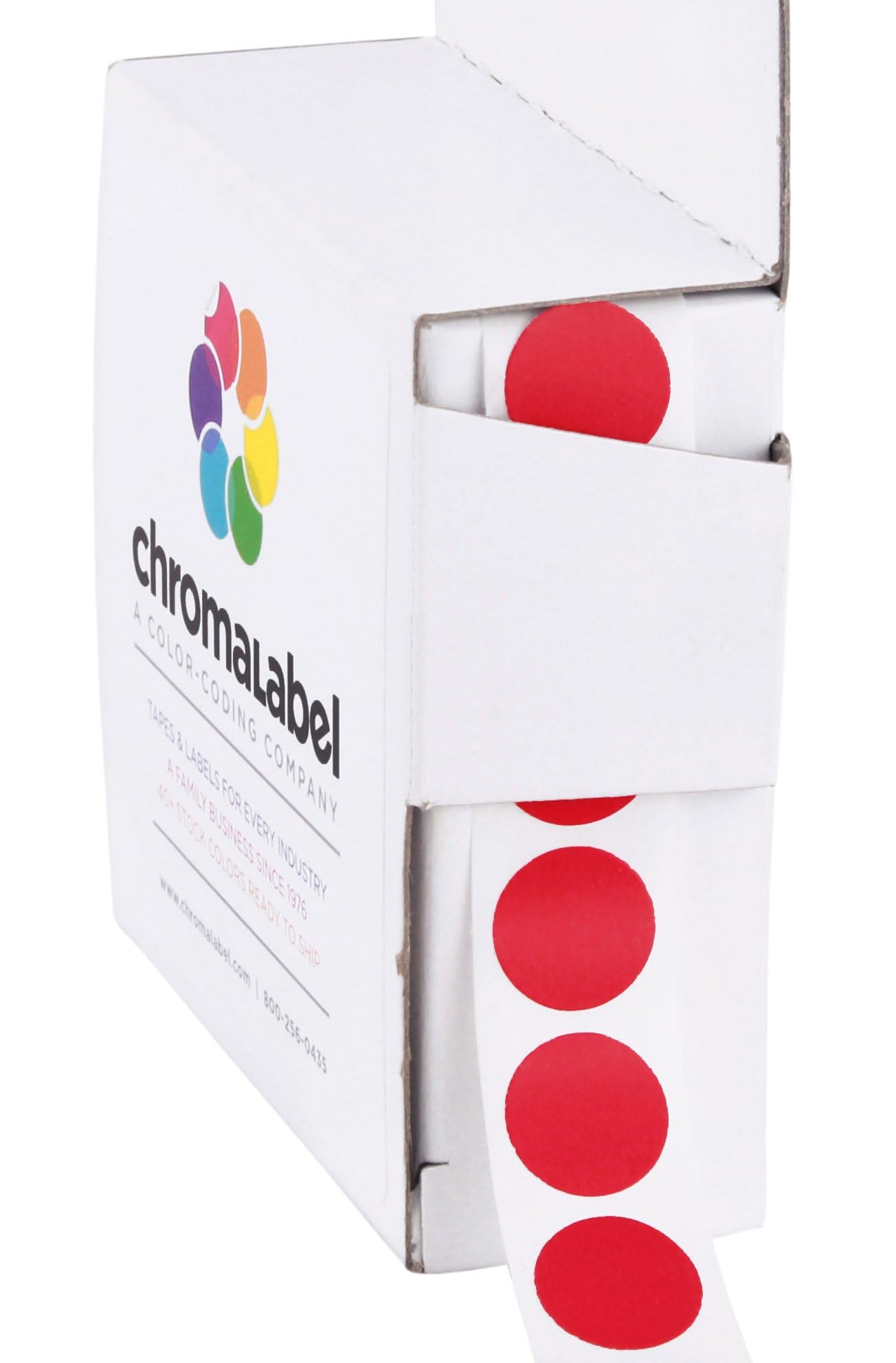 ChromaLabel 1/2 Inch Circle Sticker Labels, Easy to Write On Colored Dot Stickers, Permanent Sticky Dots - 1000 Color Coding Labels per Dispenser Box,