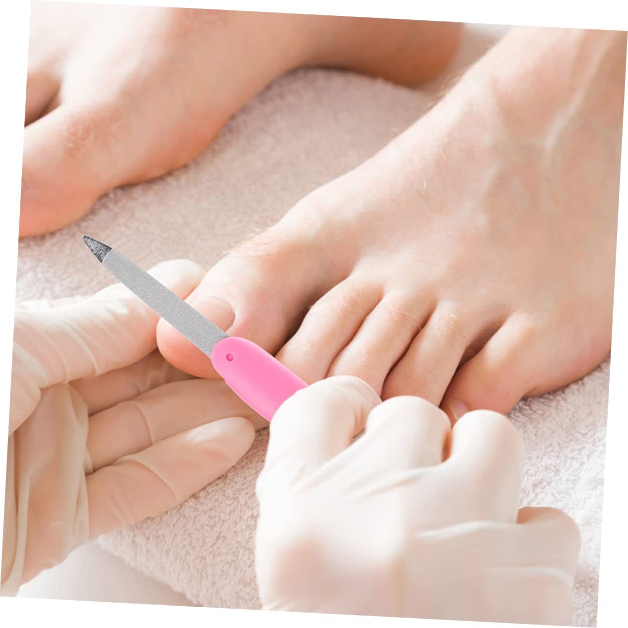 Lima per Unghie Pieghevole, 8 Pezzi, Portatile, in Metallo e ABS, per Manicure a Casa e Salone, Rosa, per Modellare le Unghie