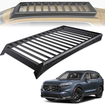 Stehlen 642167838906 70 x 44 Inch Bolt-On Roof Rack Compatible with 2023-2026 Honda CRV Low Profile Rooftop Basket with Wind Fairing - Black
