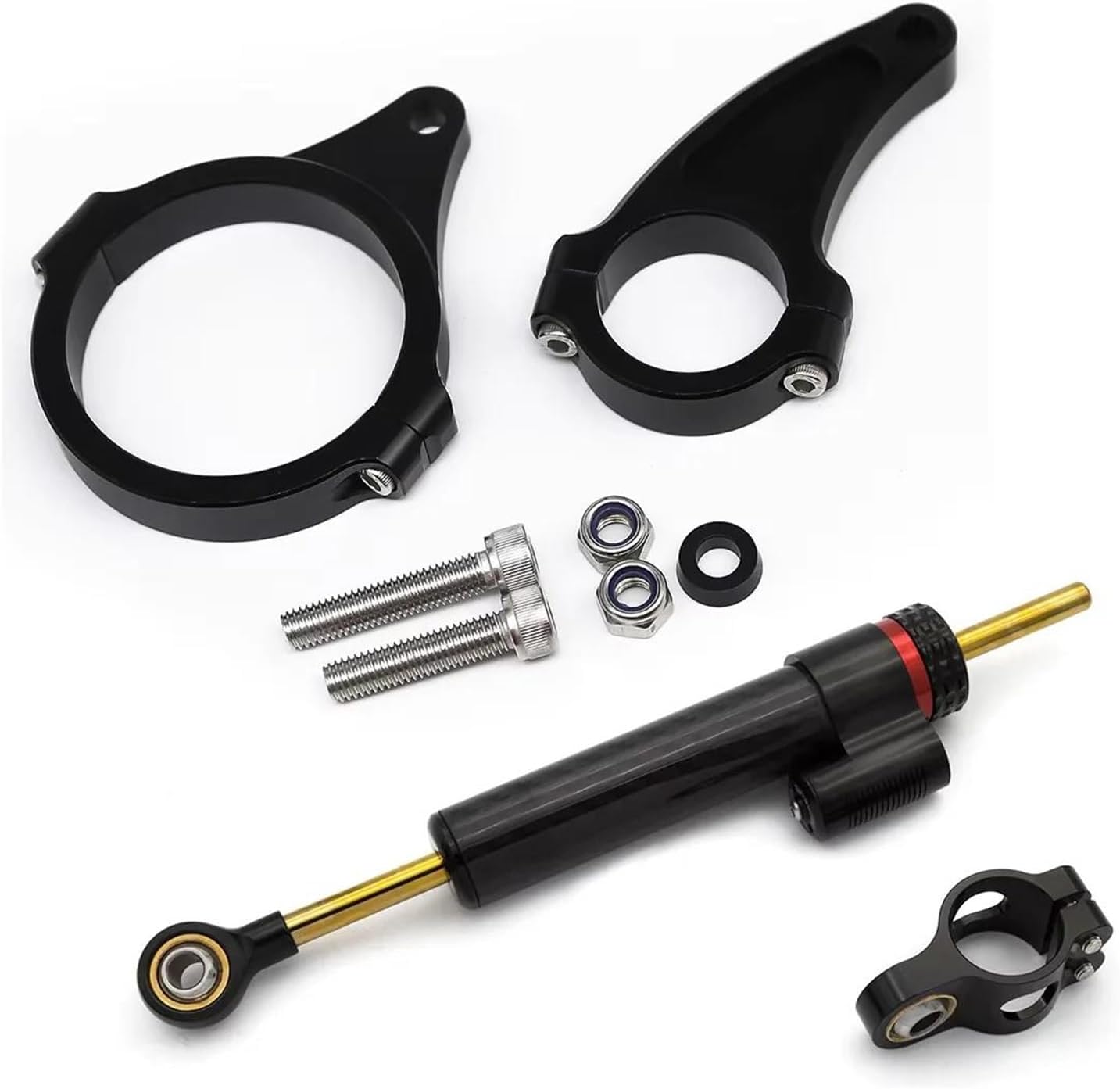 For Kaabo Wolf King GT Scooter Kaabo Wolf King GT King GT PRO Steering Damper Stabilizer Bracket Linear Reversed Safety Control(Black Set)