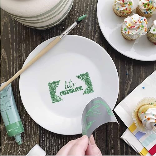 Miniatura 7 de A Maker's Studio - Hoja de plantilla de malla adhesiva reutilizable - Ideal para manualidades y manualidades - Adecuado para pinturas y tintas -