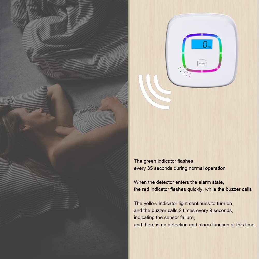 Rilevatore Monossido Di Carbonio OBEST Con Display Digitale - Allarme 85dB, Da Parete - Foto 11