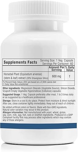 Miniatura 2 de PUB"Trexgenics Horsetail Extract Standardized (20% Shavegrass Silica) 600 mg Natural Hair Growth &amp; Strong Nail Support (60 Vcaps)" (1)