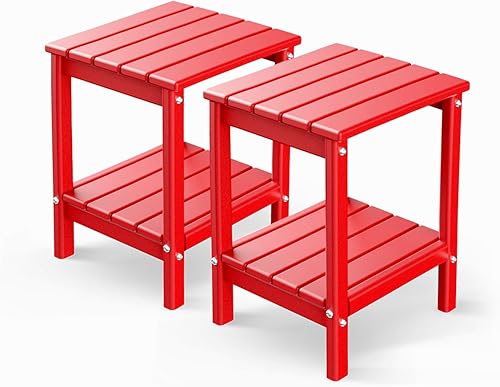 Miniatura 14 de GREENVINES Adirondack - Mesa lateral para exteriores, 14 x 13 pulgadas, plástico HDPE, para todo tipo de clima, ártico, mesas auxiliares exteriores