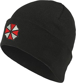 Warm Skull Cap, Resident Evil Beanie Hats, Leisure Knit Ribbed Cuffed Cap, Winter Beanie Daily Hat-Black ||One Size