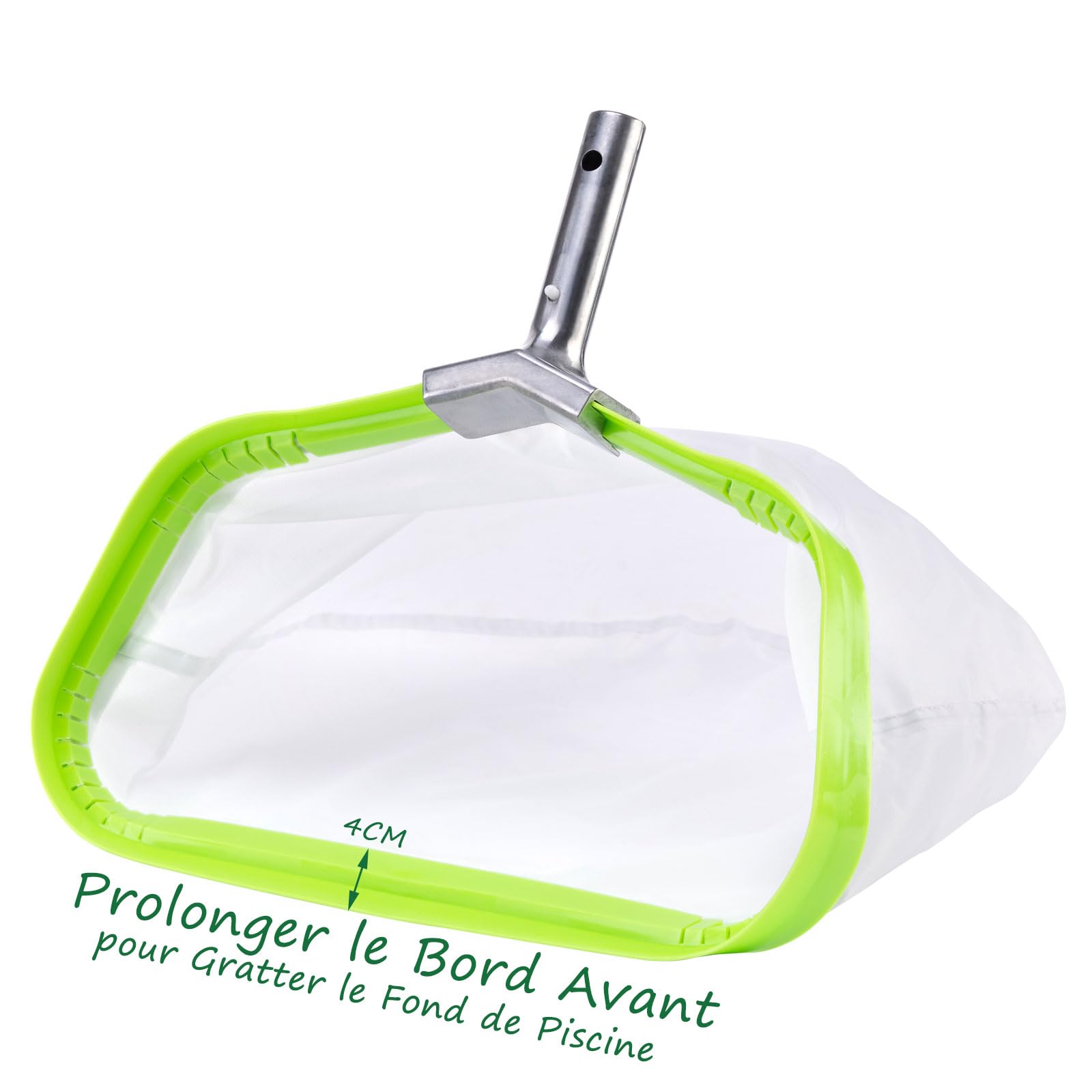 Épuisette de Piscine en Maille Ultra Fine pour Ramasser Pollens Petites Impuretés Grasse, Filet de Piscine avec Cadre Renforcé en Aluminium, Pool Rake Skimmer Net
