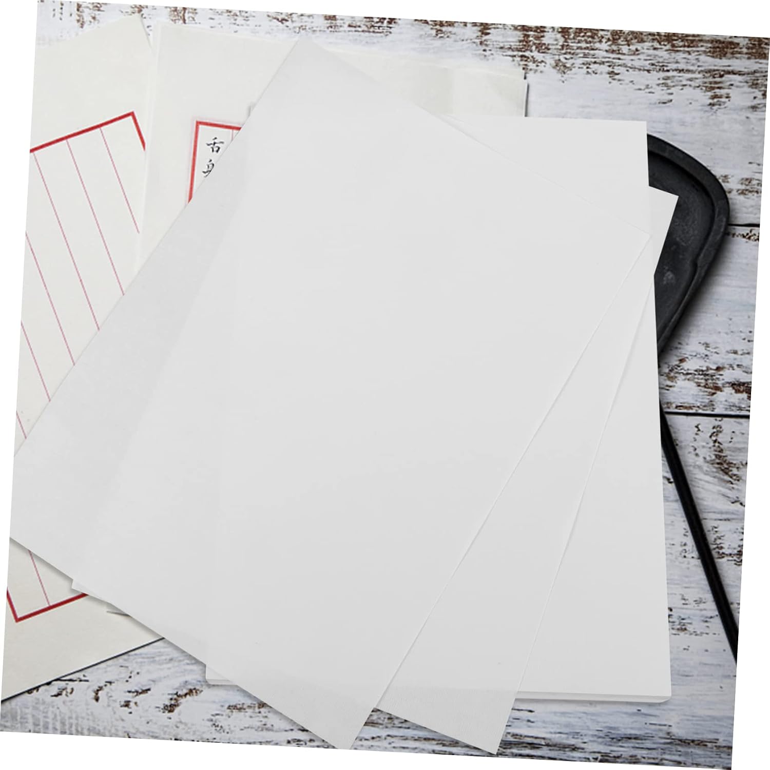 CORHAD 100sheets Xuan Paper for Chinese Calligraphy and Ink Painting Thick White Rice Paper for Writing Drawing and Watercolor Practice