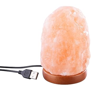 Lunartec Salt Crystal Lamp Small LED Salt Crystal Lamp with USB Operation 700-900 g Rock Salt Lamp Salt Lamp Night Light Salt Stone