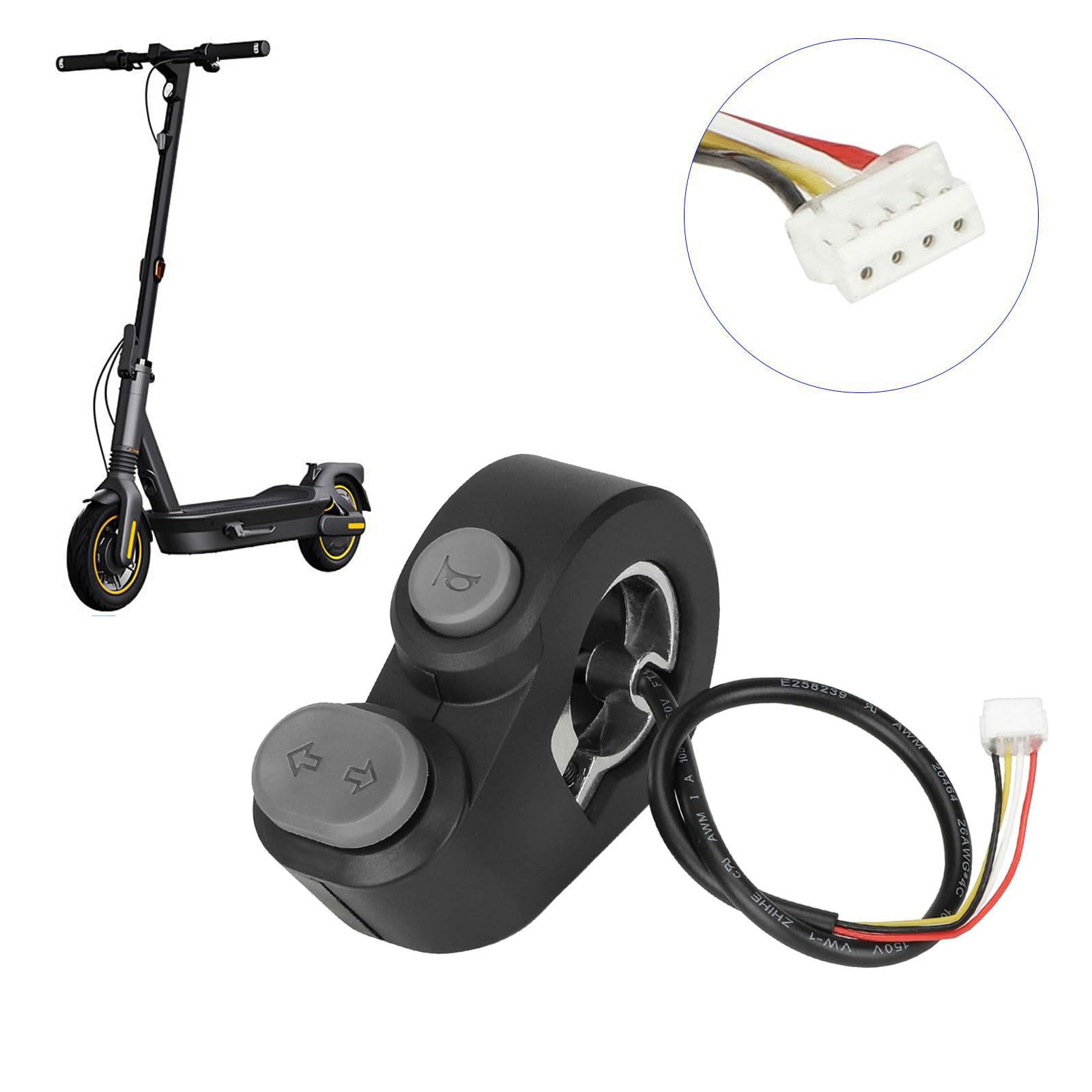Generisch Klaxon et interrupteur de clignotant, trottinette électrique, bouton rotatif pour G65/F2Pro, sécurité de conduite accrue, klaxon et interrupteur de clignotant